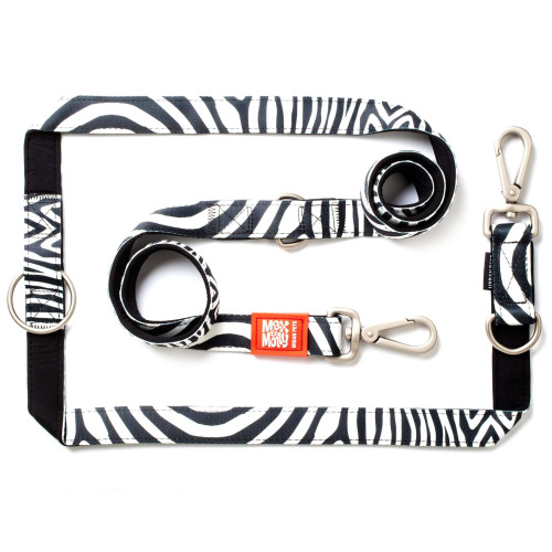 Multi Function Leash - Zebra
